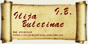 Ilija Buletinac vizit kartica